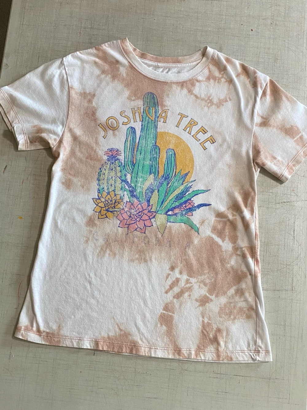Flourish Joshua Tree Graphic Tie-Dye Kids Tee - Peach
